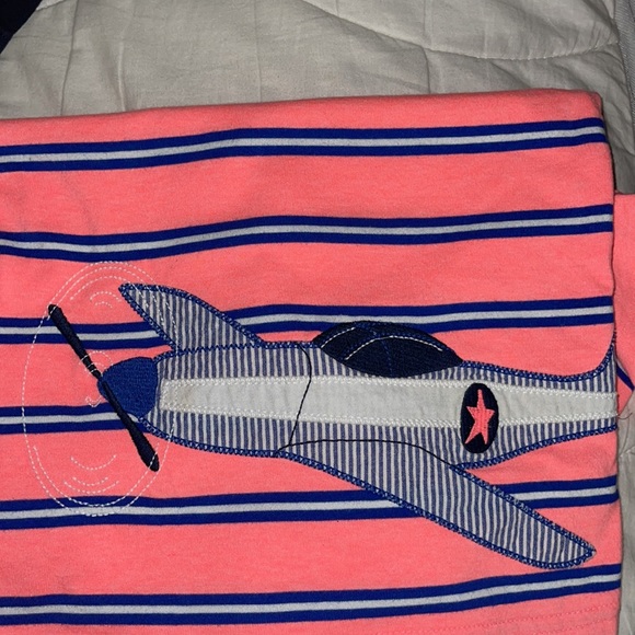 Airplane Appliqué stripe polo shirt 5T I’m not sure if you call this pink or not - Picture 4 of 6
